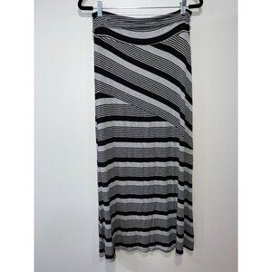 Maurices Womens Black‎ & Gray Striped Maxi Skirt Size M